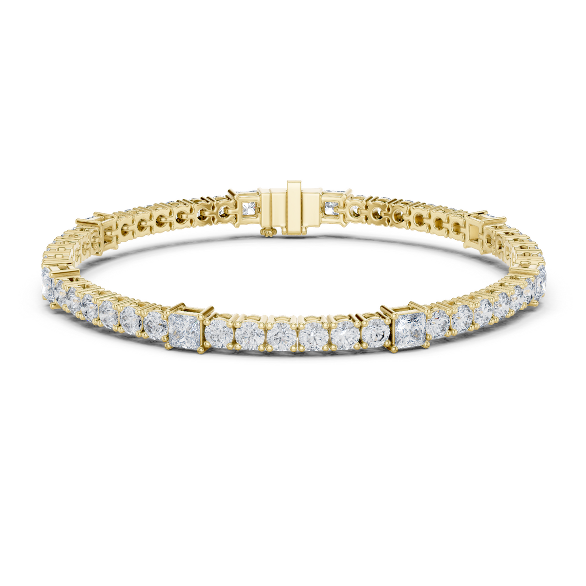 14K Solid Gold Lab Diamond Bracelet, Yellow Gold