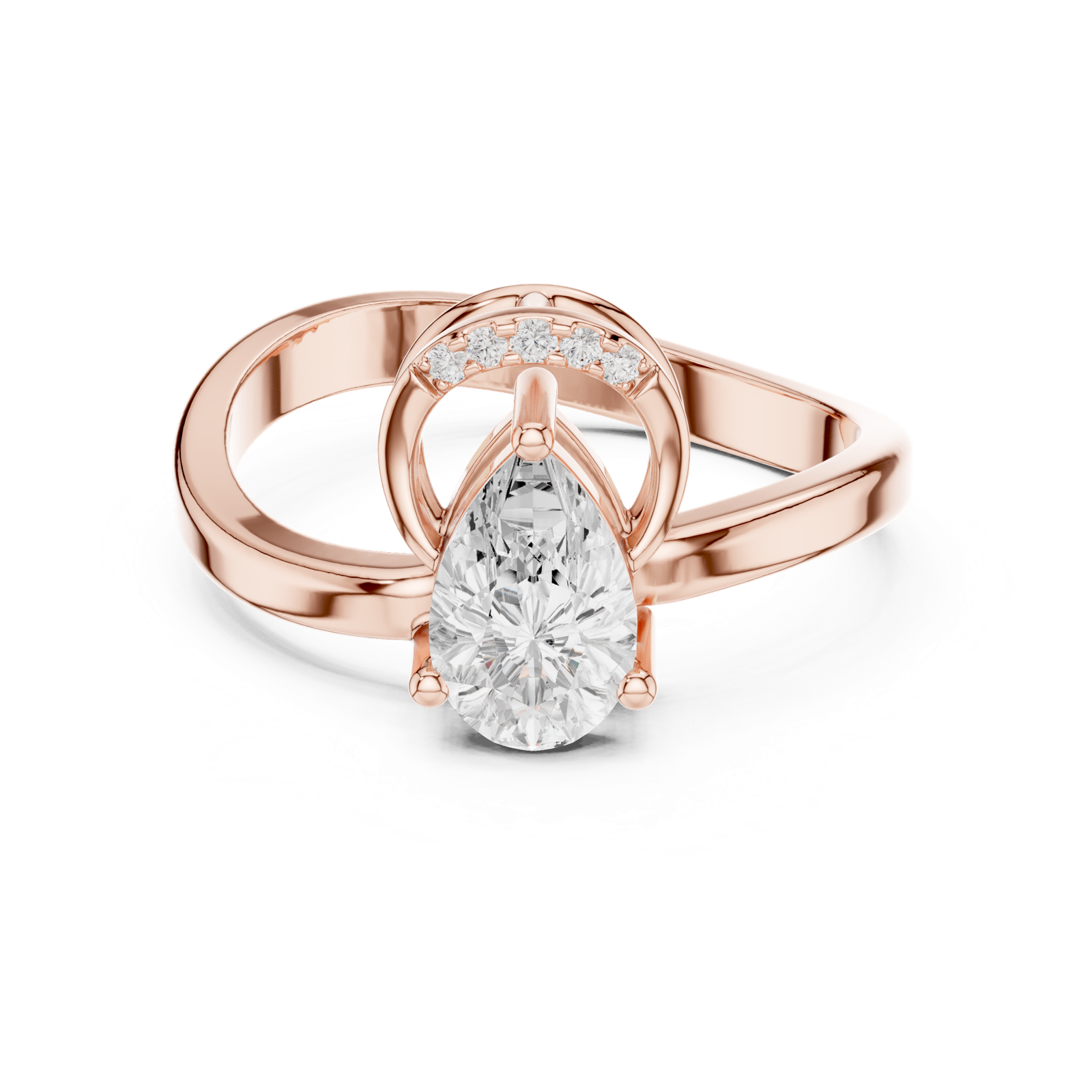 Gold Ring DDLR-506, Rose Gold, view 4