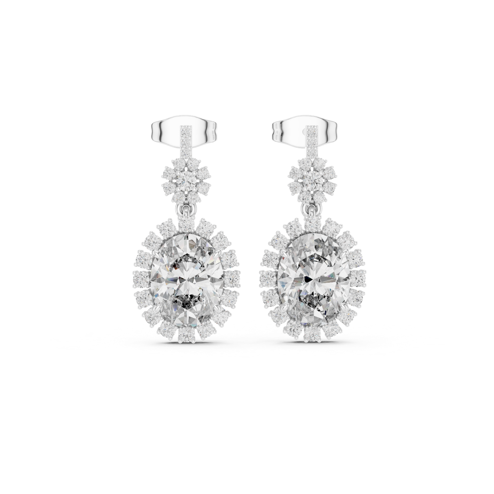Gold Earrings 3-10016E_136, White Gold