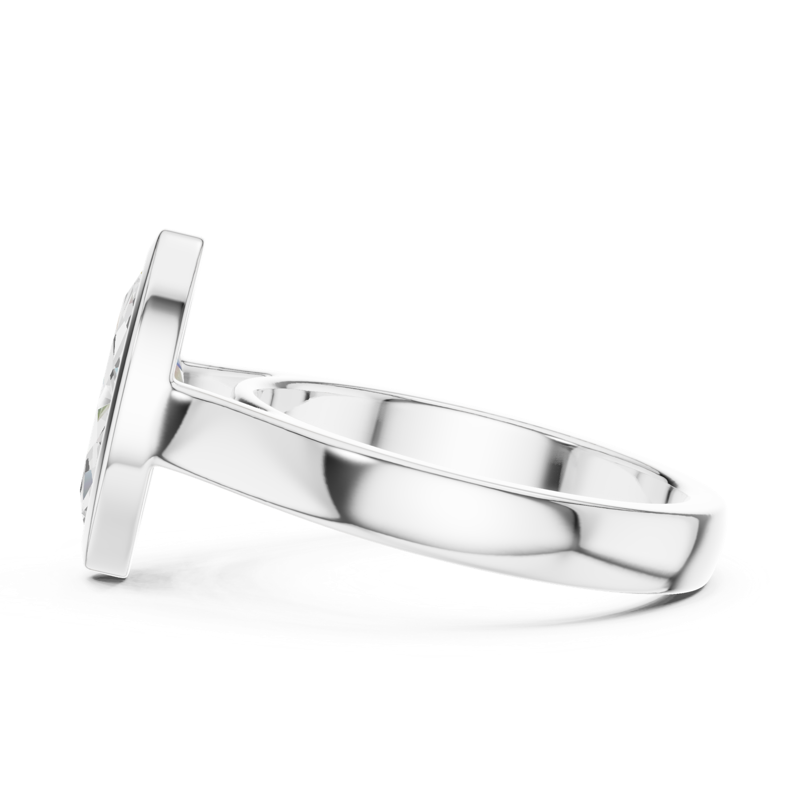 Gold Jewelry L36-3, Marquise center stone, White Gold, view 3