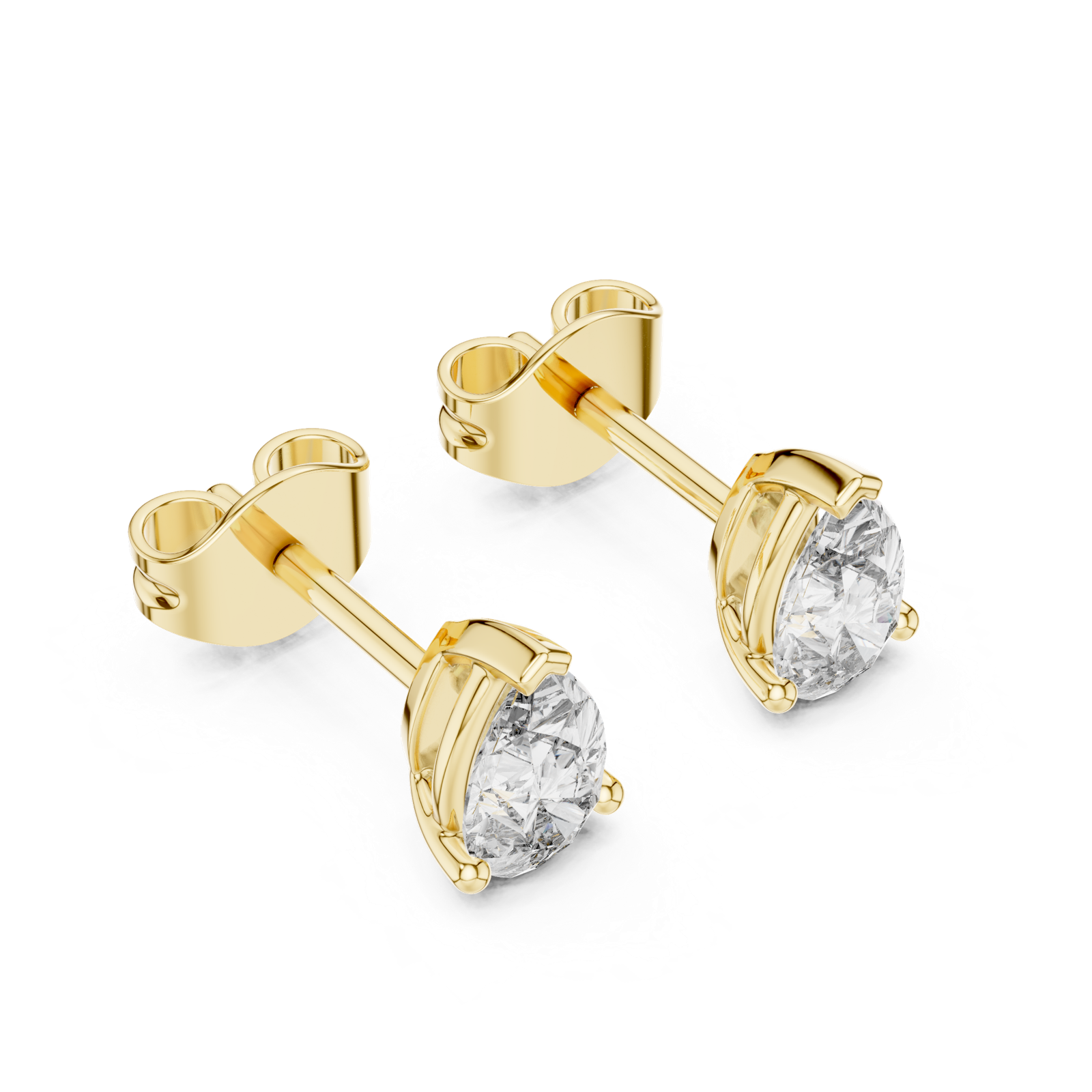 Gold Earrings GER-0359, Yellow Gold, view 2