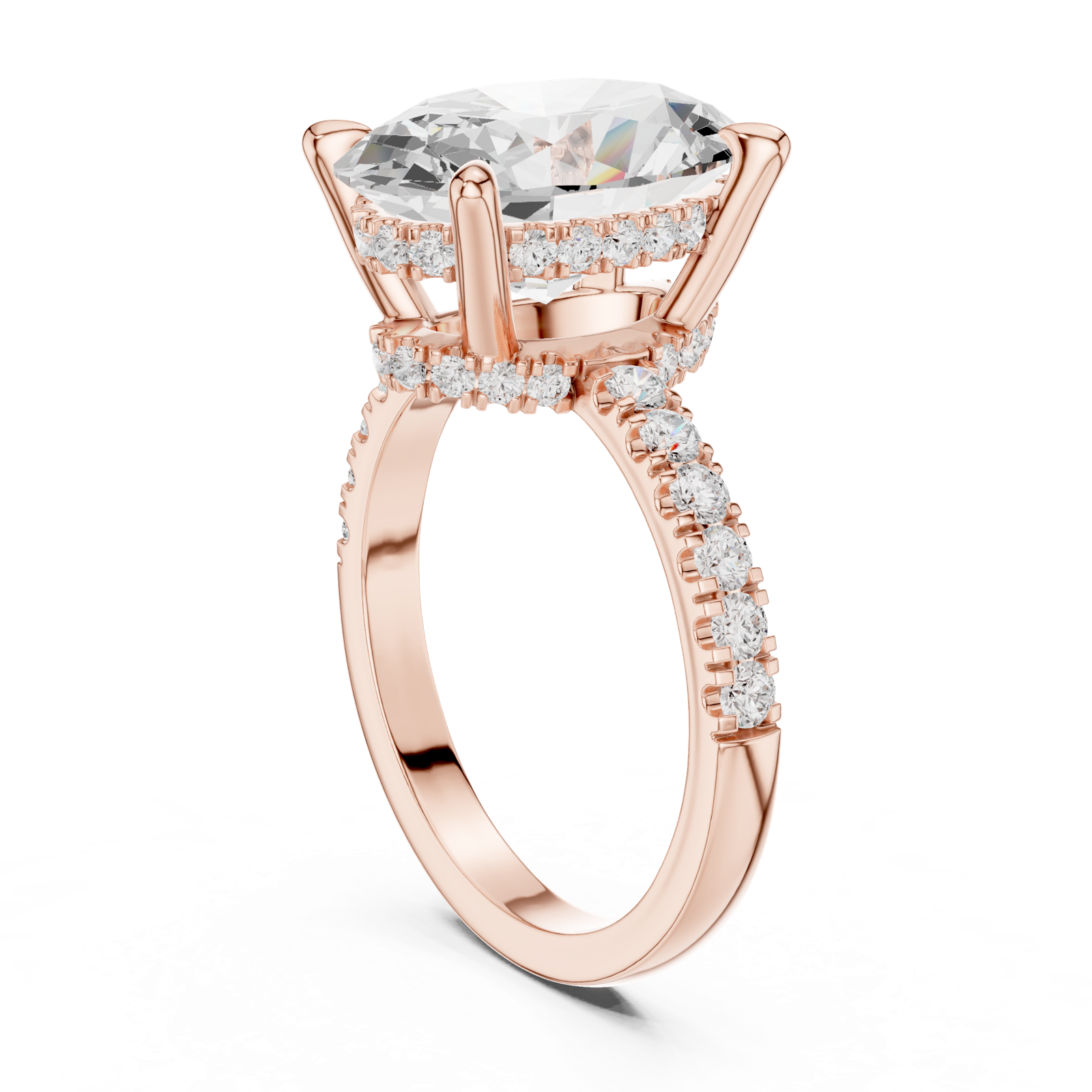 Gold Ring DDLR-259, Rose Gold, view 1