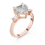 Gold Jewelry L35-67, Heart center stone, Rose Gold, view 2
