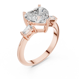 Gold Jewelry L35-67, Heart center stone, Rose Gold, view 2