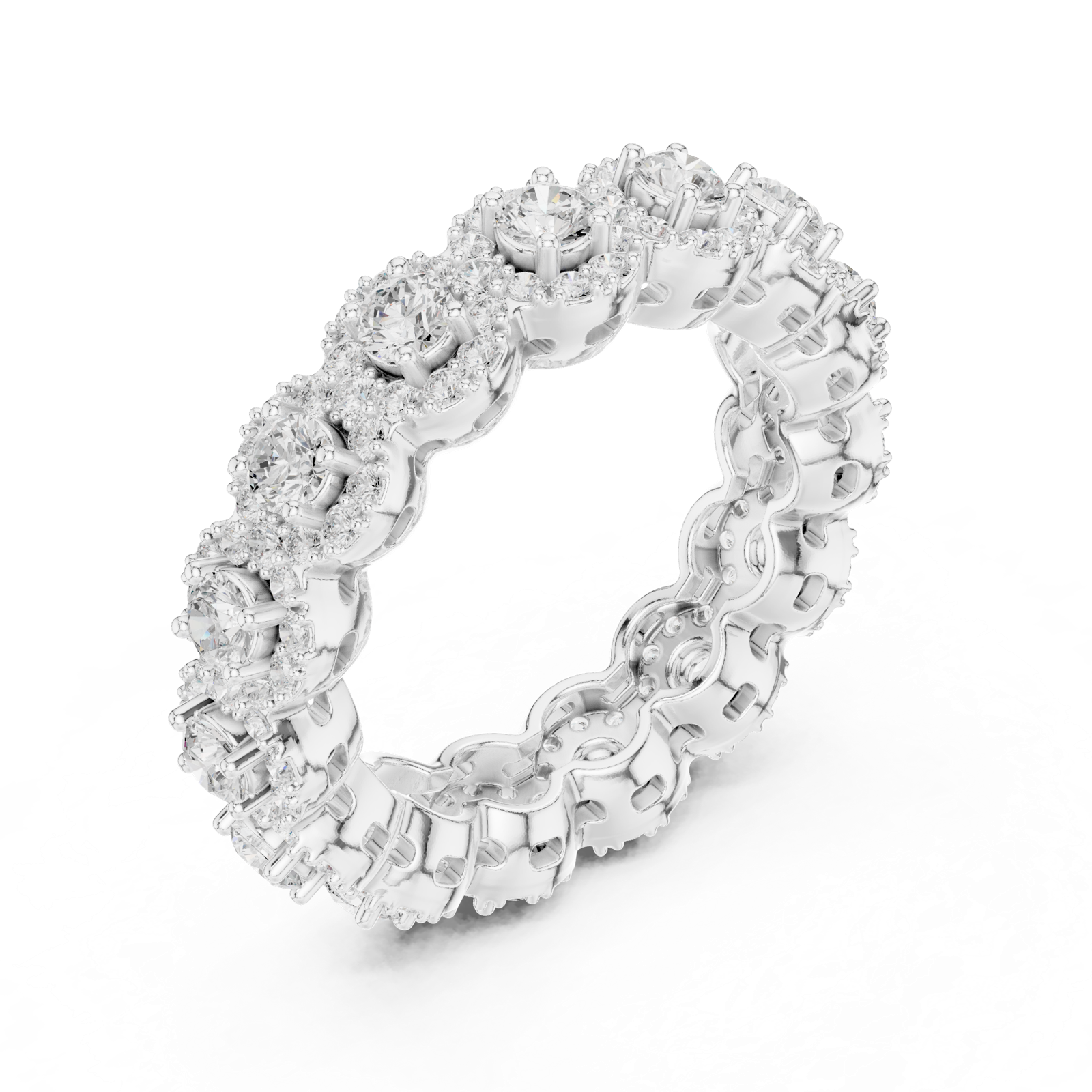 Gold Ring DDLR-307, White Gold, view 2