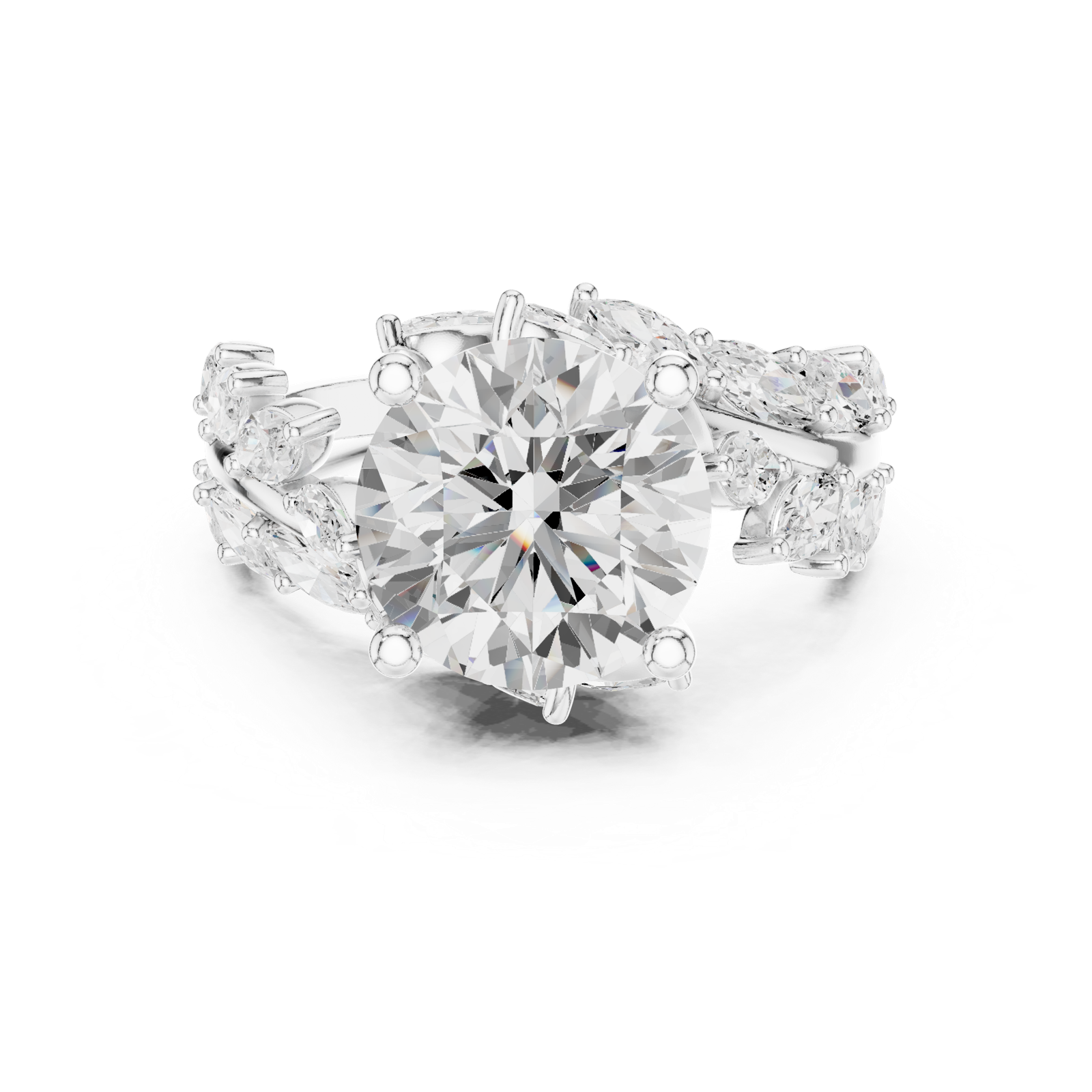 Gold Ring DDLR-448, White Gold, view 4