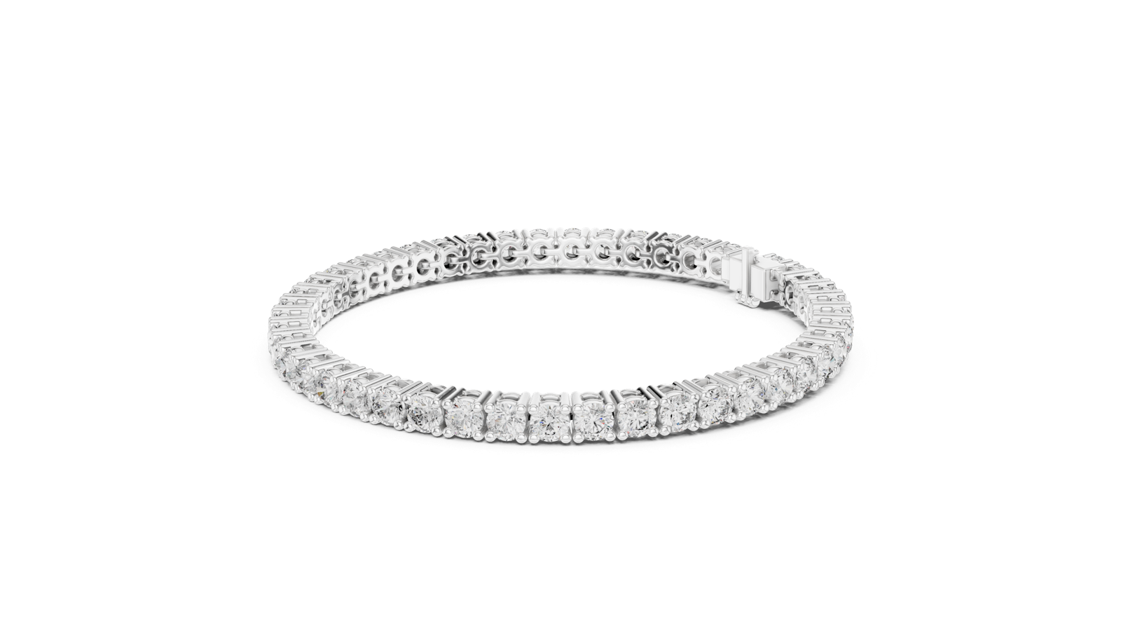 14K Solid Gold Lab Diamond Bracelet, White Gold, view 1