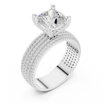 Gold Ring, Cushion center stone, White Gold, view 2