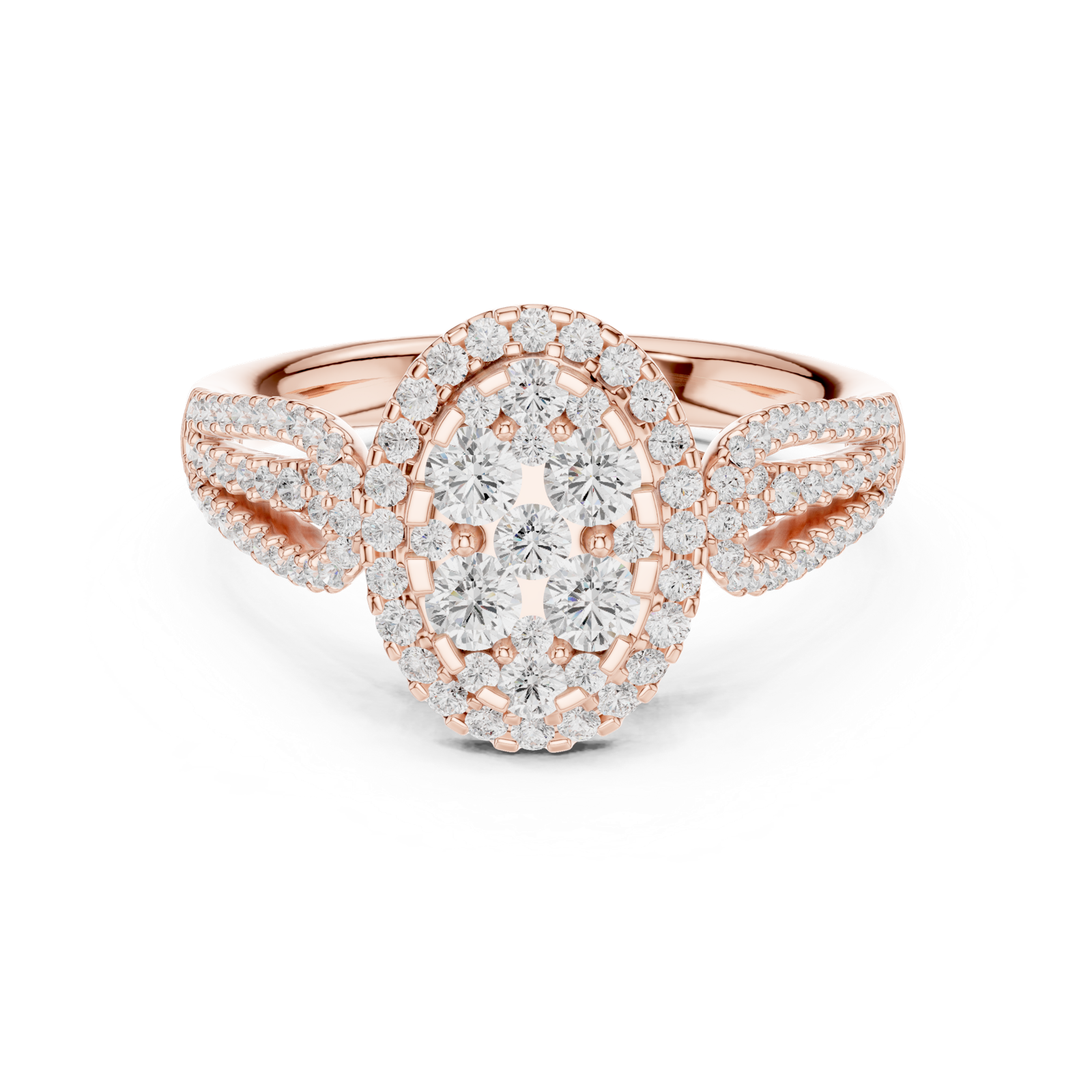 Gold Ring DDLR-758, Rose Gold, view 4