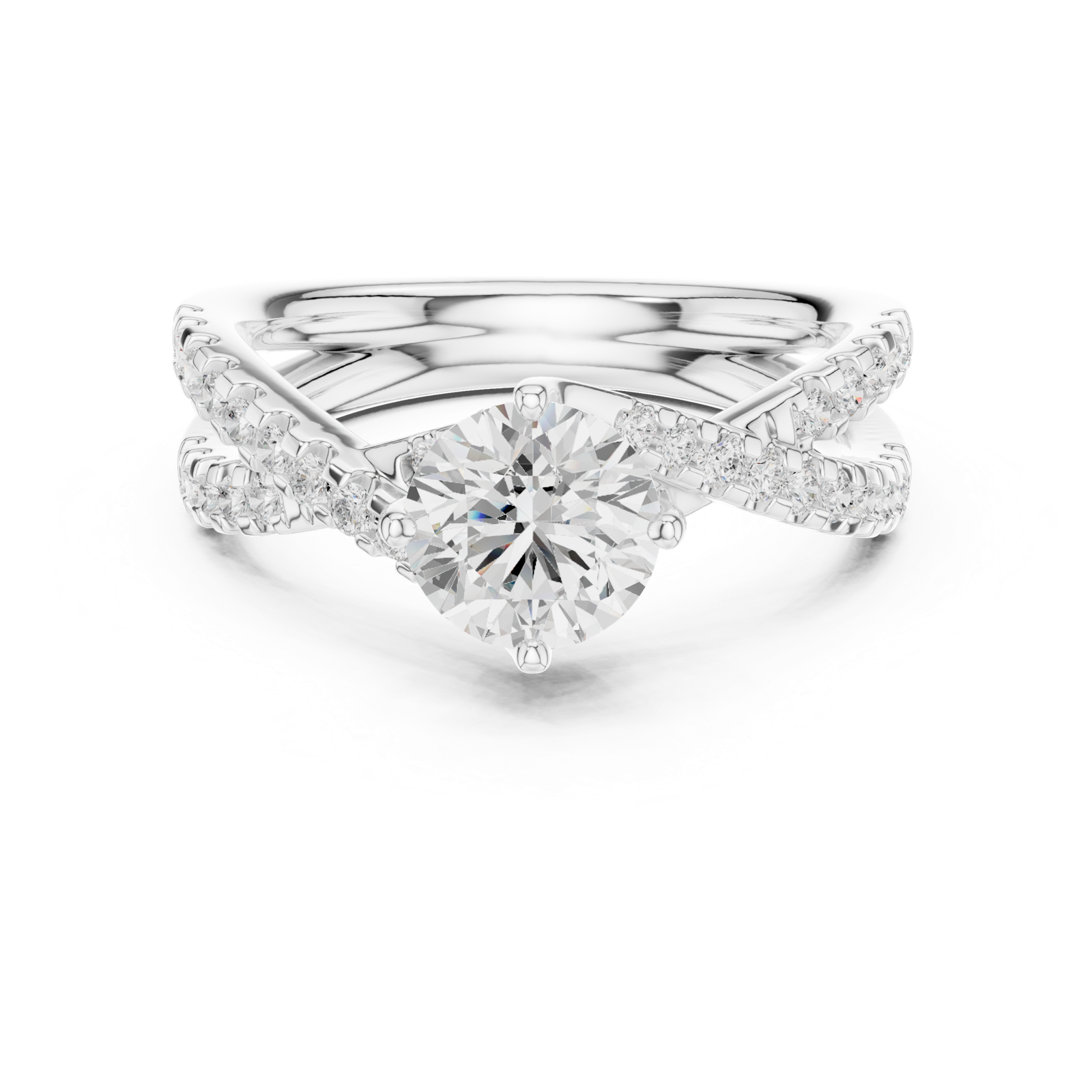 Gold Ring DDLR-666, White Gold, view 4