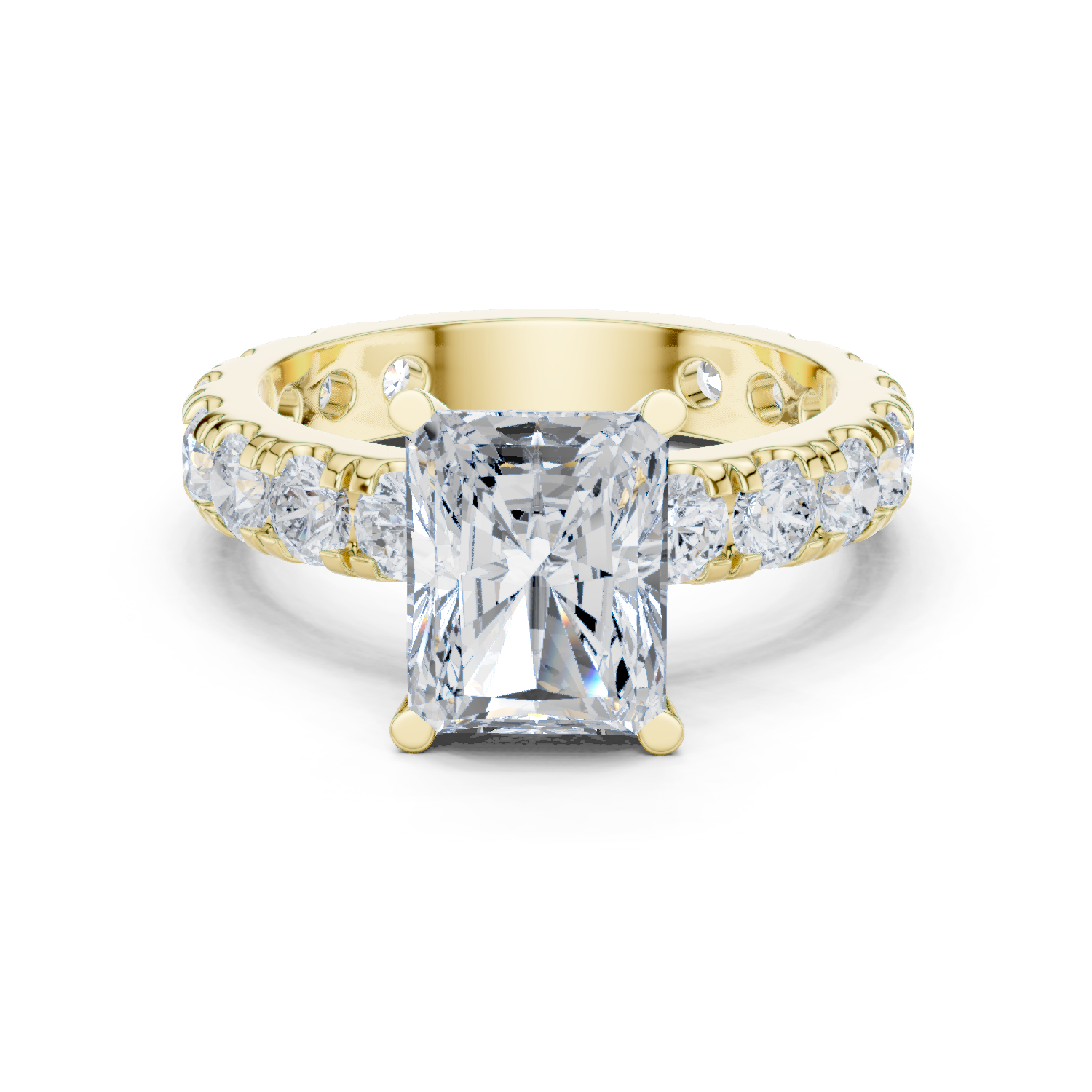 Gold Jewelry L35-63, Radiant center stone, Yellow Gold