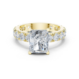 Gold Jewelry L35-63, Radiant center stone, Yellow Gold