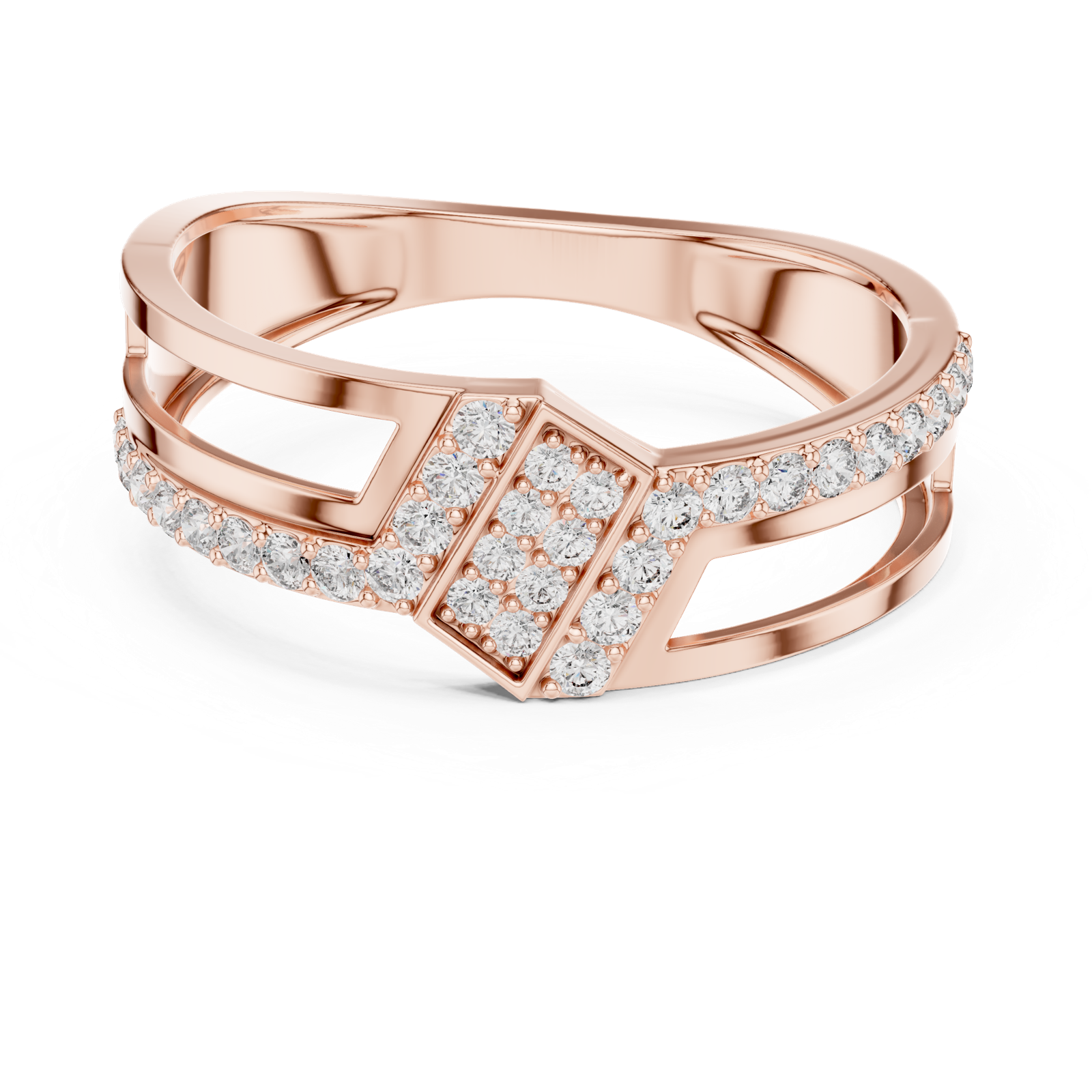Gold Ring LR-01 (21), Rose Gold, view 4