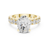 Gold Jewelry L35-63, Oval center stone, Yellow Gold, view 4