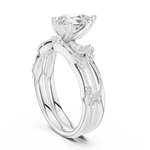 Gold Ring DDLR-299, Pear center stone, White Gold, view 1