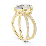 Gold Jewelry L36-25, Pear center stone, Yellow Gold, view 1