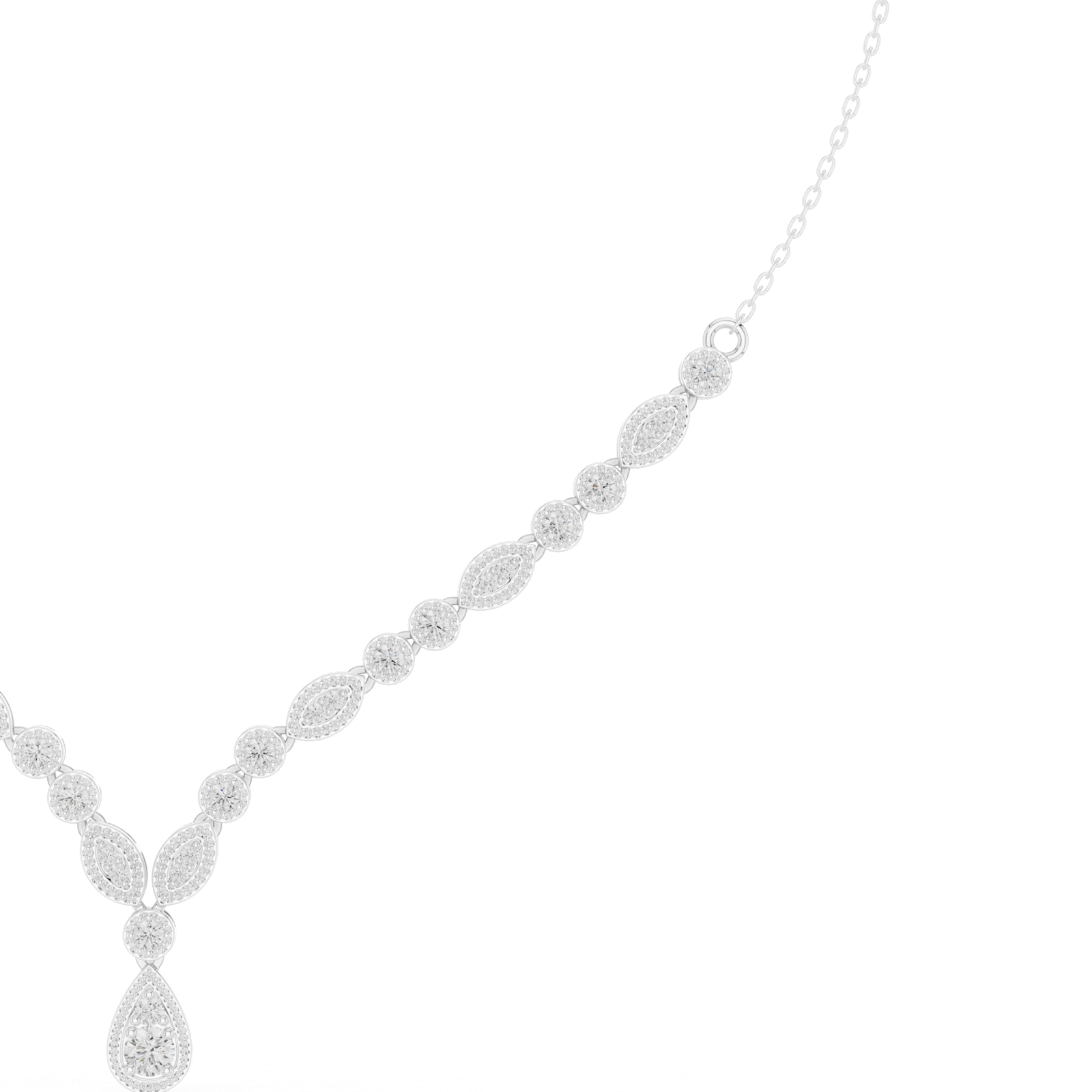 Gold Necklace SBWN (2), White Gold, view 3