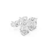 Gold Earrings SBER(5), White Gold, view 1