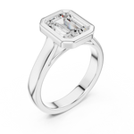 Gold Jewelry L36-3, Emerald center stone, White Gold, view 2