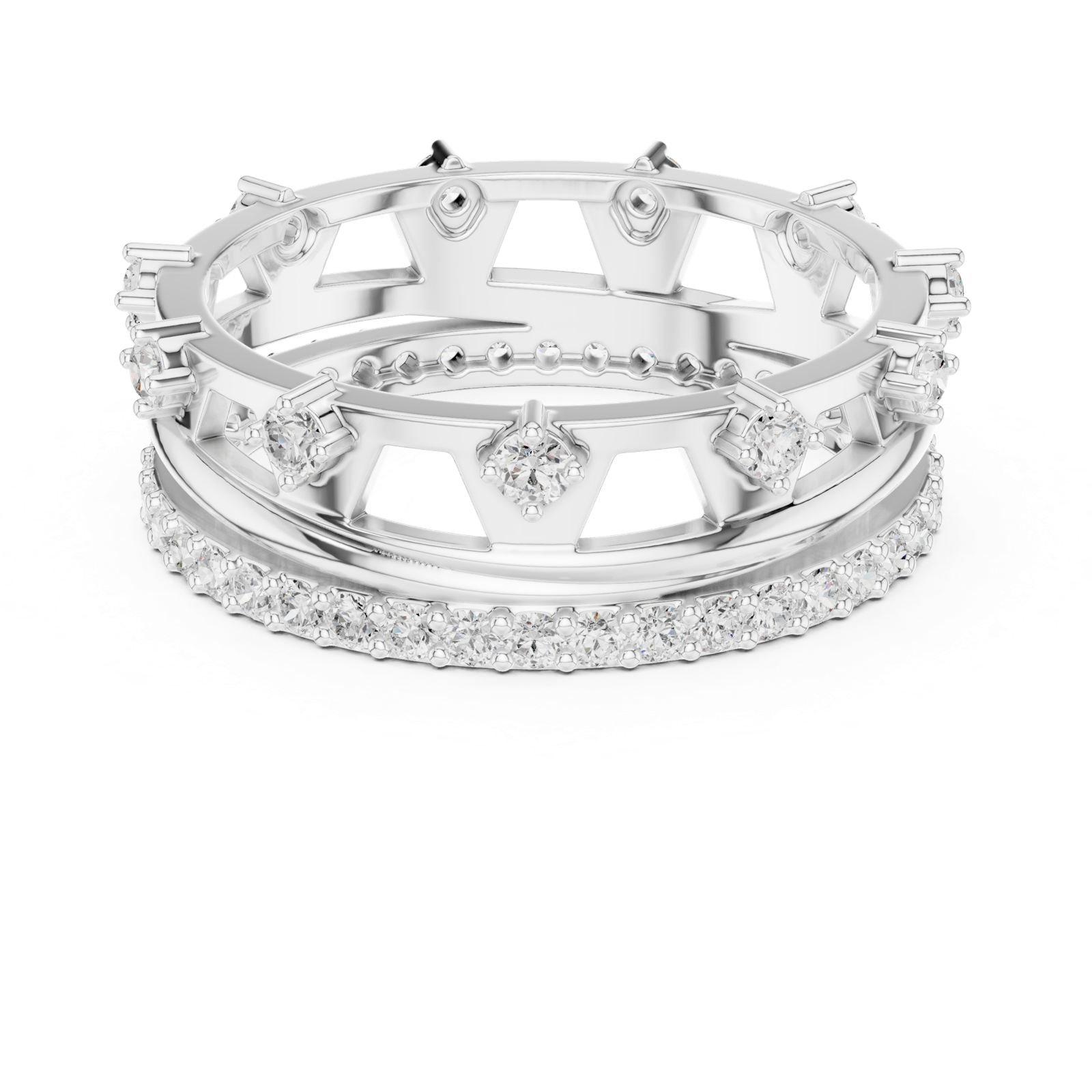 Gold Ring R24, White Gold, view 4
