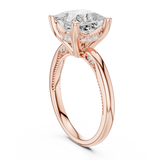 Gold Ring DDLR-175, Princess center stone, Rose Gold, view 1