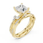 Gold Ring DDLR-299, Princess center stone, Yellow Gold, view 2