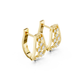 14K Solid Gold Lab Diamond Cluster Earrings, Yellow Gold, view 1