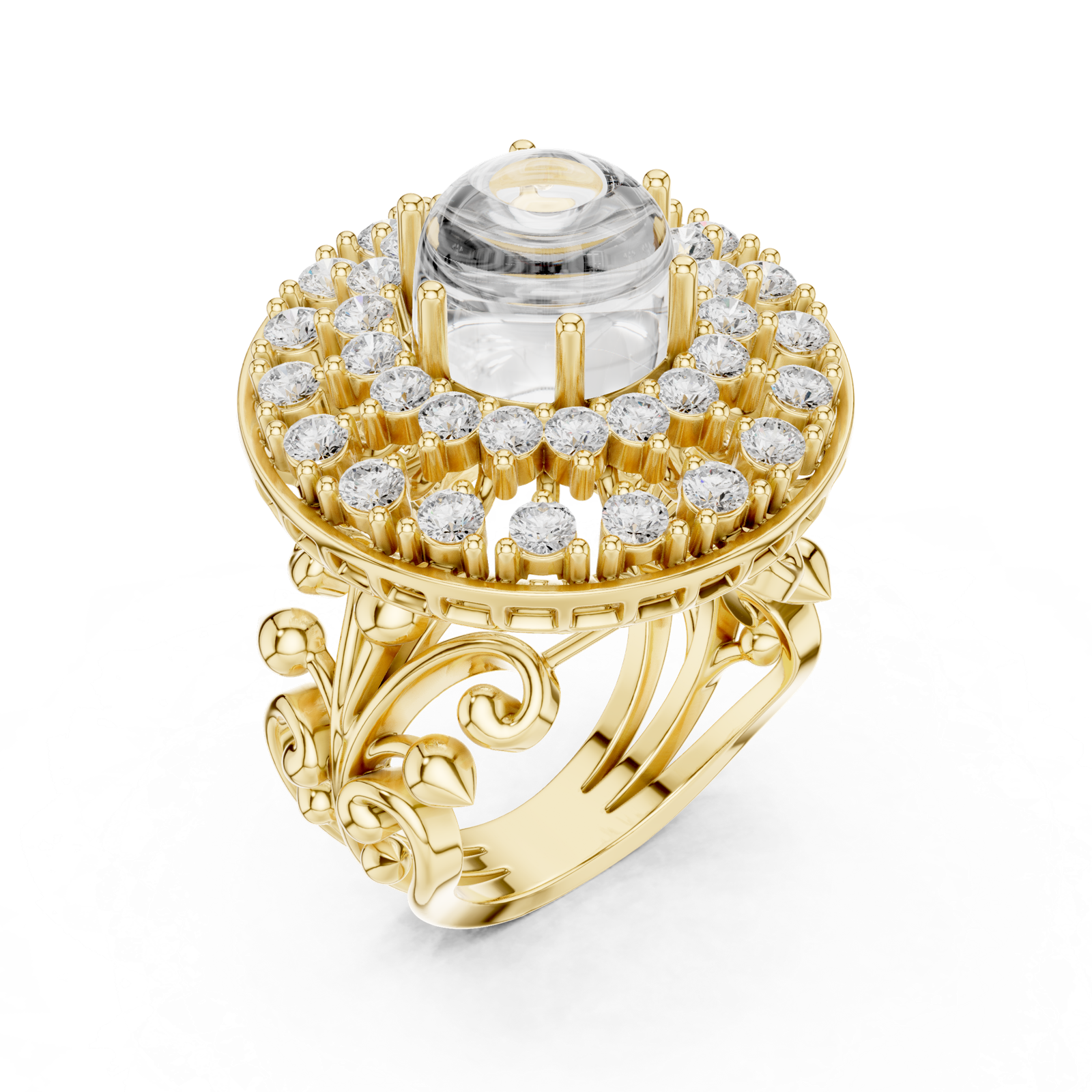 Gold Ring DDLR-748, Yellow Gold, view 2