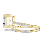 Gold Jewelry, Asscher center stone, Yellow Gold, view 3