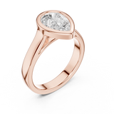 Gold Jewelry L36-3, Pear center stone, Rose Gold, view 2