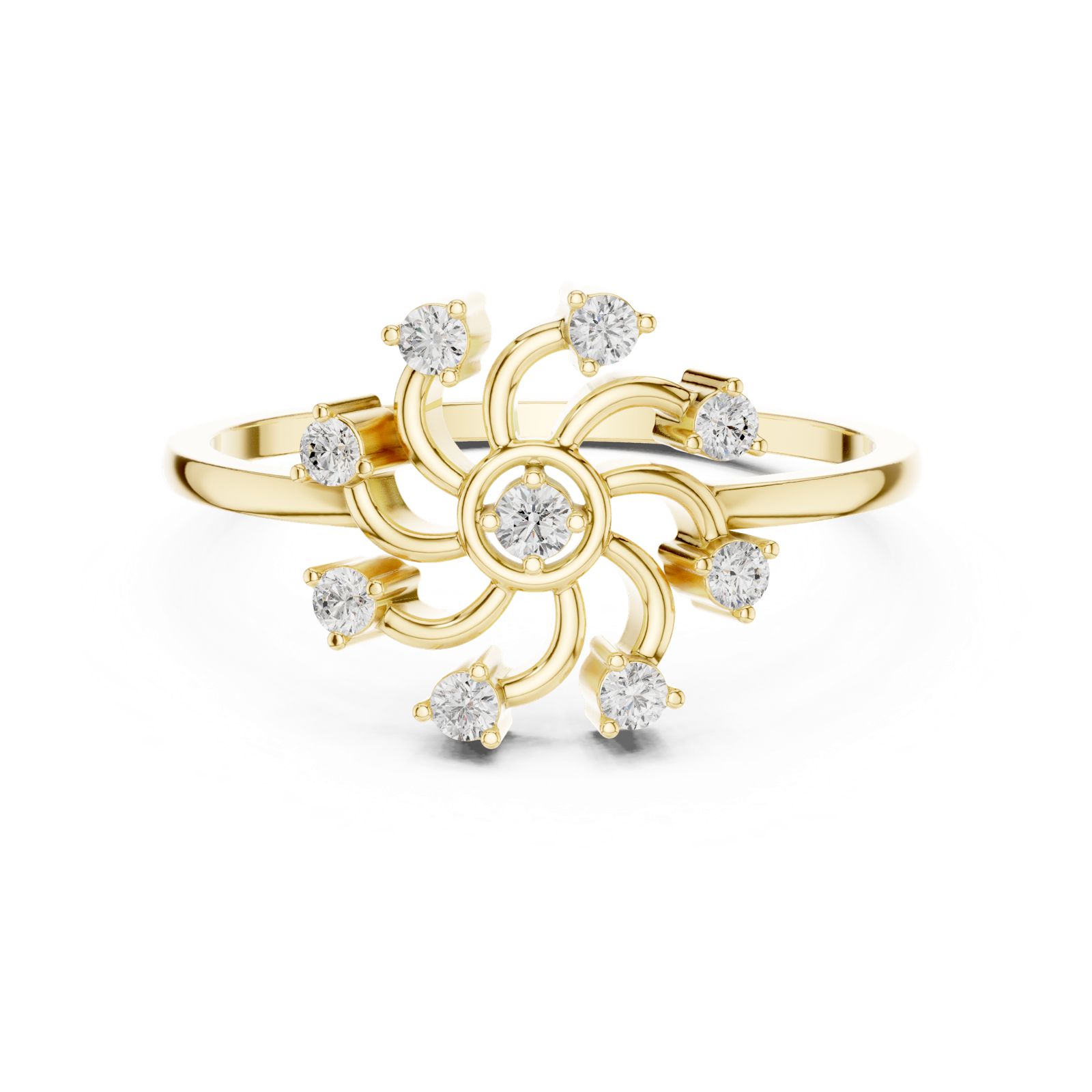 Gold Ring DDLR-635, Yellow Gold, view 4