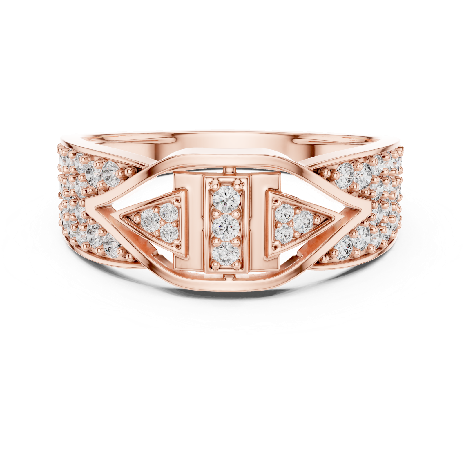 Gold Ring LR-01 (24), Rose Gold, view 4