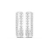 14K Solid Gold Lab Diamond Huggie Earrings, White Gold