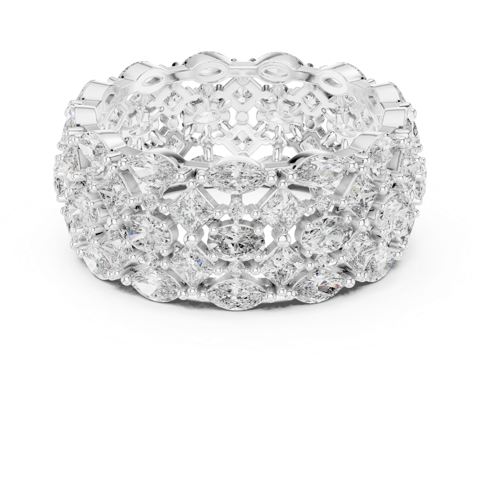 Gold Ring DDLR-240, White Gold, view 4