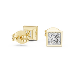 14K Solid Gold Lab Diamond Stud Earrings, Yellow Gold, view 1