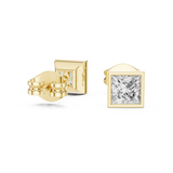 14K Solid Gold Lab Diamond Stud Earrings, Yellow Gold, view 1