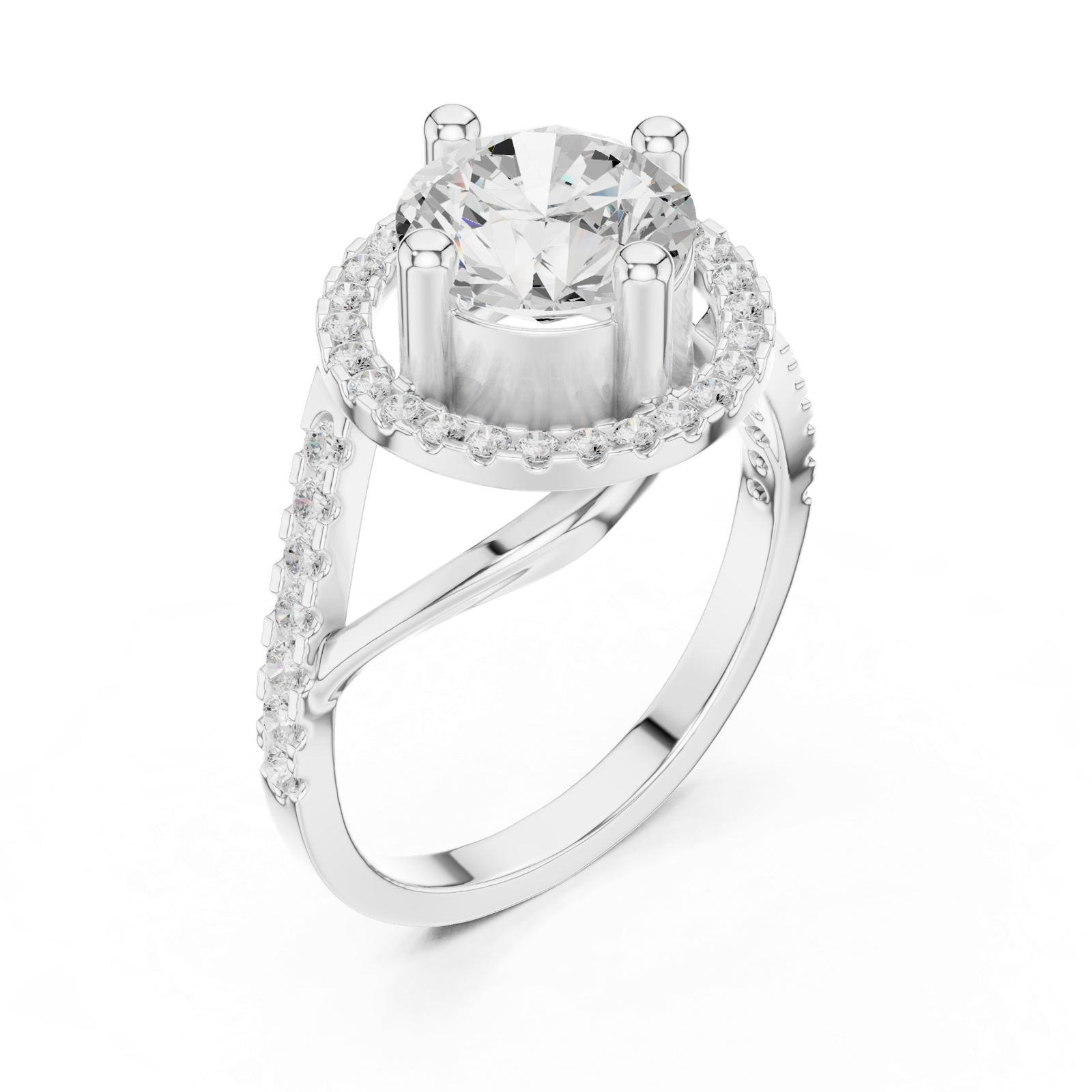 Gold Ring DDLR-335, White Gold, view 2