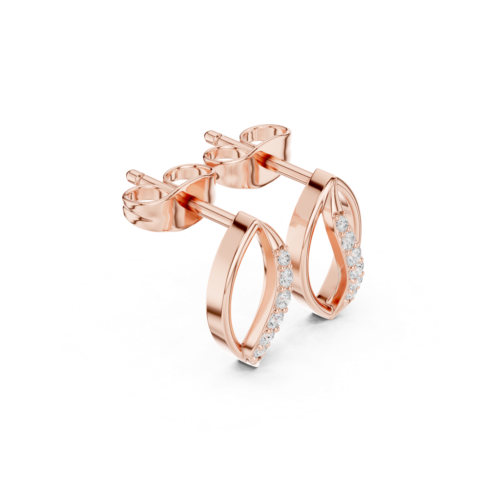 Gold Earrings SBER(26), Rose Gold, view 1
