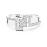 Gold Ring LR-01 (48), White Gold, view 4
