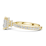 Gold Ring DDLR-165, Princess center stone, Yellow Gold, view 3