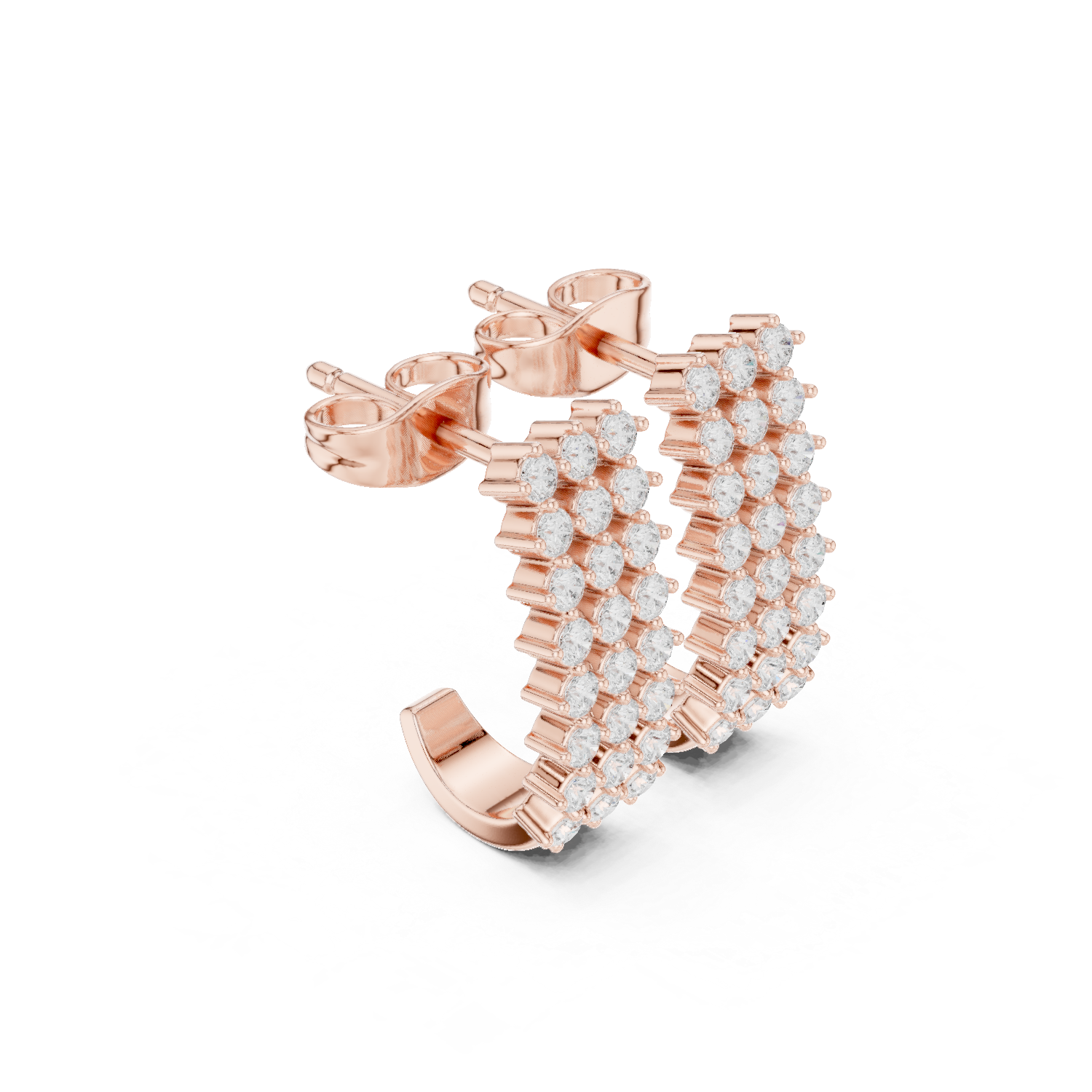 Gold Earrings SBER(55), Rose Gold, view 1