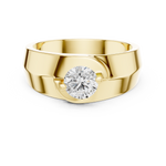 14K Solid Gold Lab Diamond Solitaire Ring, Yellow Gold, view 4