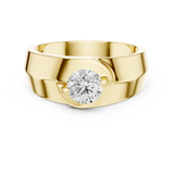 14K Solid Gold Lab Diamond Solitaire Ring, Yellow Gold, view 4