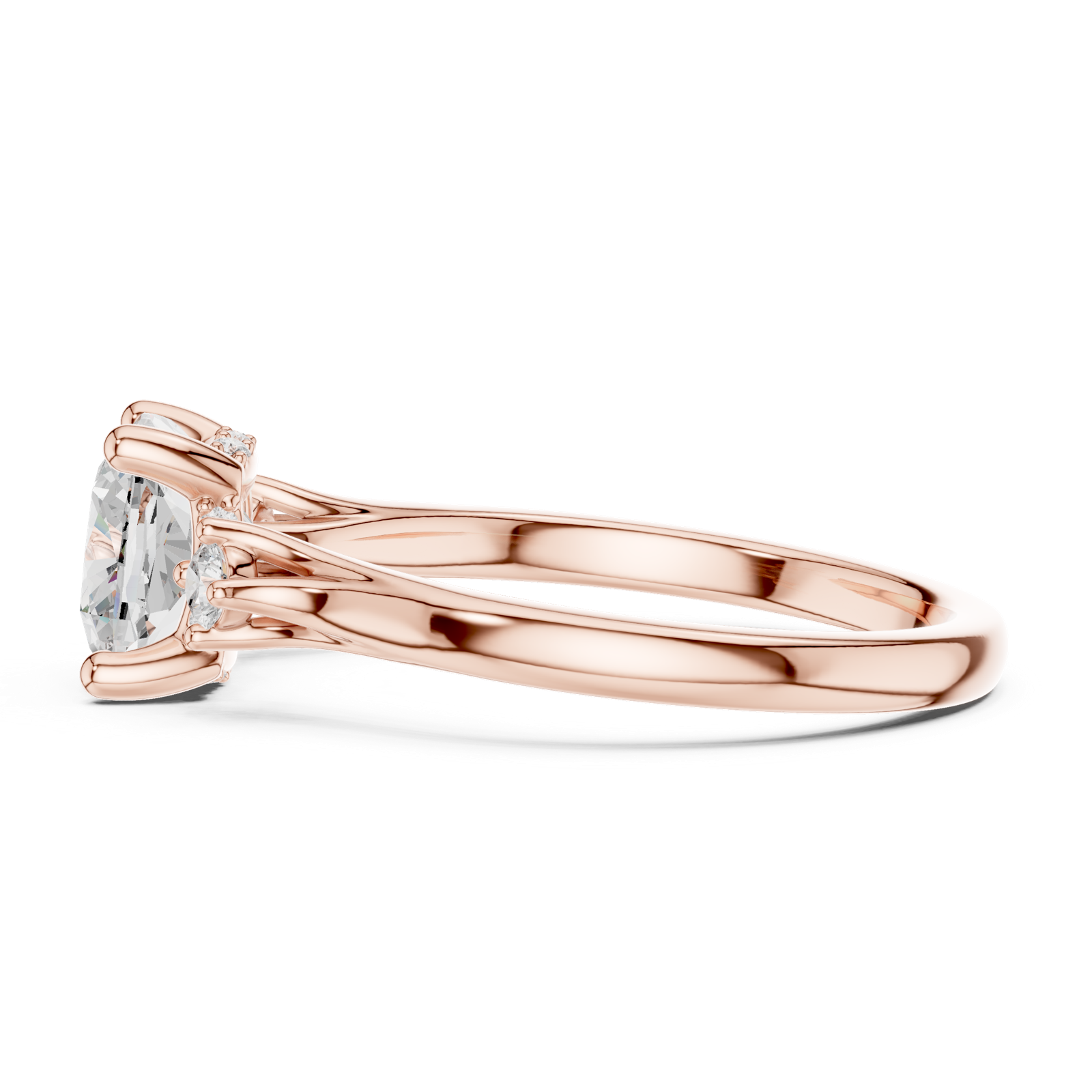 Gold Ring DDLR-970, Rose Gold, view 3
