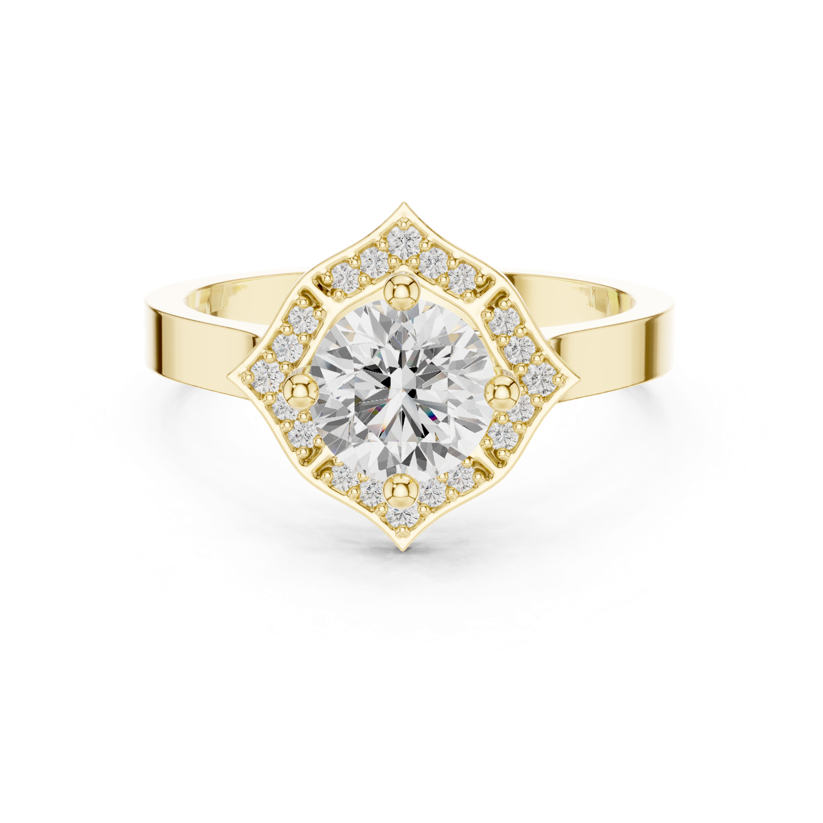 Gold Ring DDLR-327, Yellow Gold, view 4