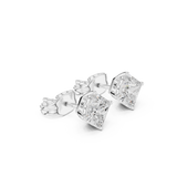 14K Solid Gold Lab Diamond Stud Earrings, White Gold, view 1