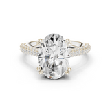 Gold Ring DDLR-260, Oval center stone, White Gold
