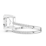 Gold Jewelry, Asscher center stone, White Gold, view 3