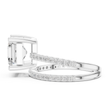 Gold Jewelry, Asscher center stone, White Gold, view 3