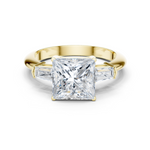 Gold Jewelry L35-67, Princess center stone, Yellow Gold